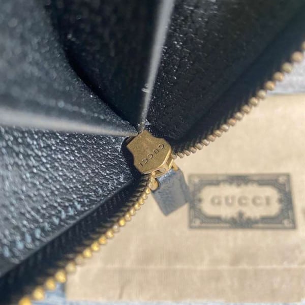 Gucci gg Marmont Leather Zip Around Wallet Black Metal Free Tanned Leather Double G - WEG003