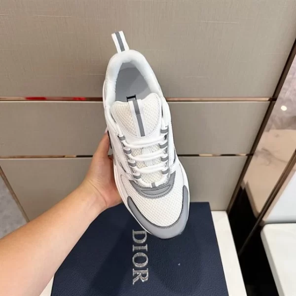 B22 Sneaker White Technical Mesh With White And Silver-Tone Calfskin - CDO82