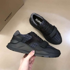 BURBERRY GREY VINTAGE CHECK SNEAKERS - BBR097