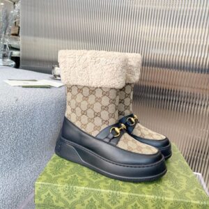 Gucci Horsebit chevron-quilted boots - GC202