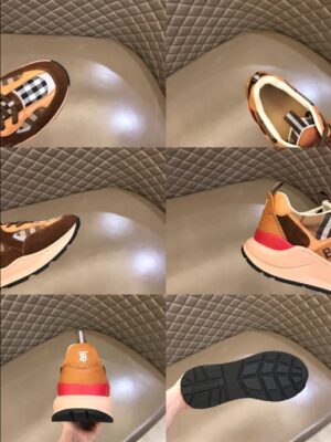 LOGO PRINT CHECK SUEDE AND MESH SNEAKERS - BBR109