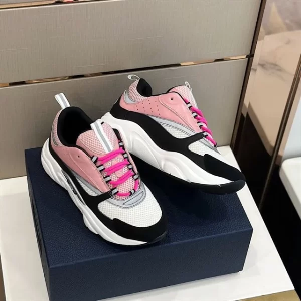 B22 SNEAKER PINK AND WHITE TECHNICAL MESH WITH PINK AND BLACK CALFSKIN - CD130