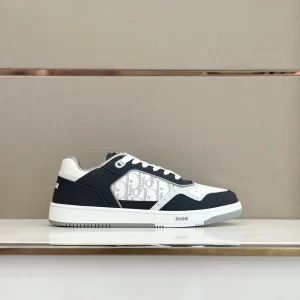 B27 LOW-TOP SNEAKER DEEP BLUE AND WHITE SMOOTH CALFSKIN WITH WHITE DIOR OBLIQUE GALAXY LEATHER - CDO88