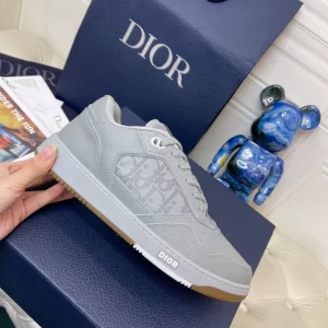B27 LOW-TOP SNEAKER GRAY SMOOTH CALFSKIN AND DIOR OBLIQUE GALAXY LEATHER - CDO86