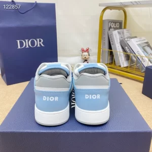 B27 LOW-TOP SNEAKER LIGHT BLUE, WHITE AND DIOR GRAY SMOOTH CALFSKIN - CD108