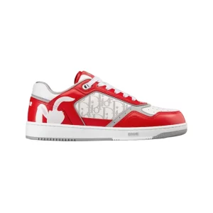 B27 LOW-TOP SNEAKER RED AND WHITE SMOOTH CALFSKIN - CDO90