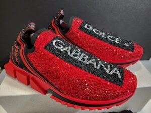 DOLCE & GABBANA SORRENTO TERMOSTRASS SNEAKERS IN RED - DG001