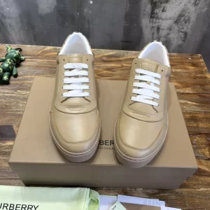 BURBERRY LEATHER, SUEDE AND VINTAGE CHECK COTTON SNEAKERS - BBR127