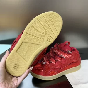 Lanvin Curb Leather Rhinestone Sneakers – LV026