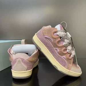 Lanvin Curb Leather Rhinestone Sneakers – LV029