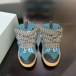 Lanvin Curb Leather Rhinestone Sneakers – LV030