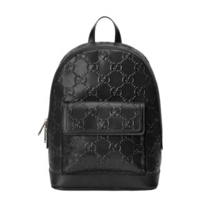 GUCCI LOGO EMBOSSED PERFORATED LEATHER BACKPACK - GC53