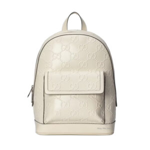 GUCCI LOGO EMBOSSED PERFORATED LEATHER BACKPACK - GC54